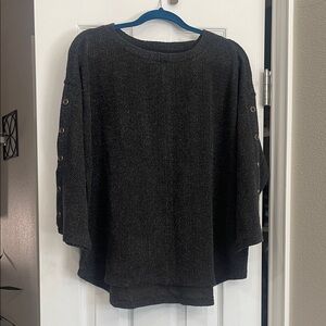 Liz Claiborne Charcoal Blouse with Button Details